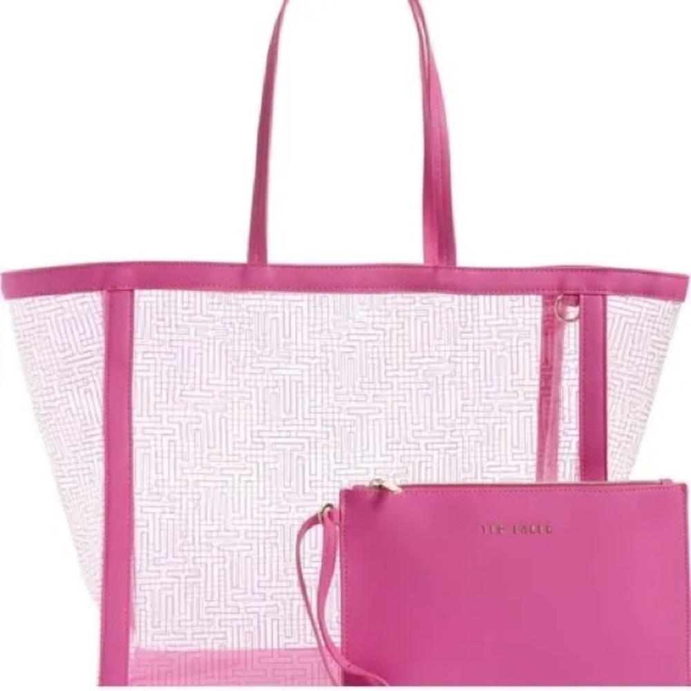 Ted Baker pink and clear tote